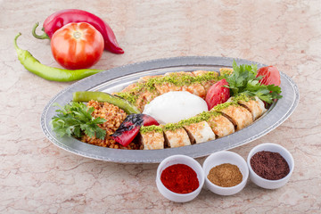 Turkish, Arabian and Greek Traditional Kebab Adana, Urfa, Beyti