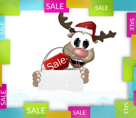 Reindeer shopping bag colorfully sale