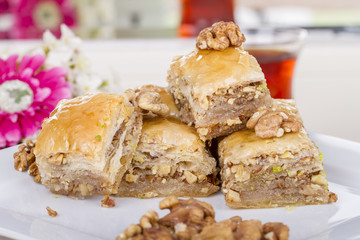 Turkish and Arabix Traditional Dessert Baklava Baklawa
