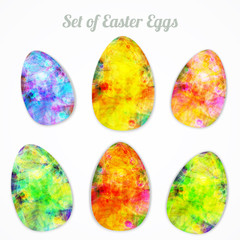 Vector modern set of happy easter  bright eggs for your design