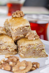 Turkish and Arabix Traditional Dessert Baklava Baklawa
