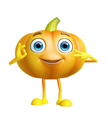 Obraz premium Pumpkin character with best sign