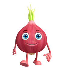 Onion character with thumbs up pose
