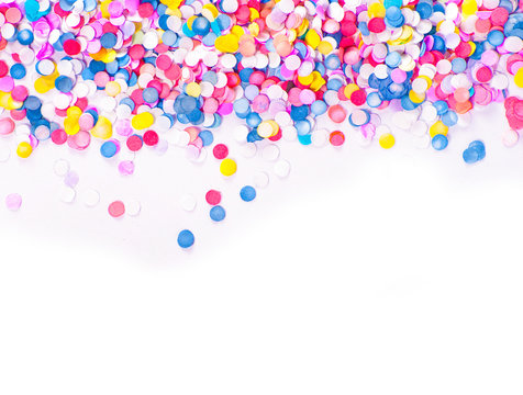 Confetti on white background