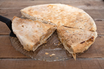 Homemade cheese, and apple pie