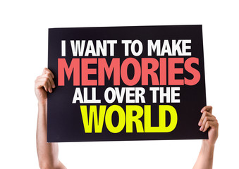 I Want to Make Memories All Over the World card isolated