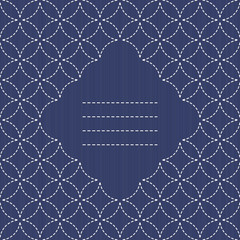 Japanese Embroidery Ornament with circles and place for text.