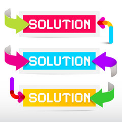 Solution Colorful Stickers - Labels Set with Arrows