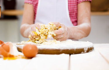 Girl making bread