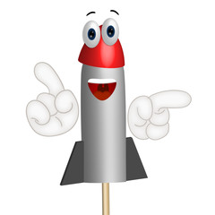 Funny Cartoon Rocket Fireworks Comic Hands