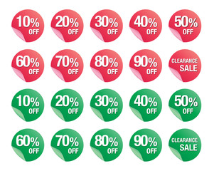 set of percent discount sign icons, sale symbol, sales vector