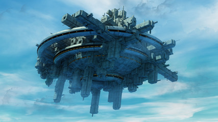 Alien UFO and sky © Miguel Aguirre