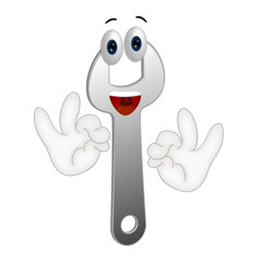 funny wrench cartoon illustration crafts tool tools