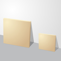Thin two cardboard paper boxes vector illustration