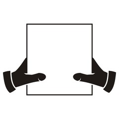 hands and paper, black