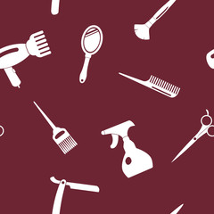 Seamless background with hairdressing supplies