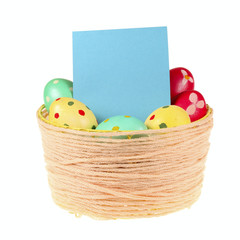 Basket of colorful Easter eggs