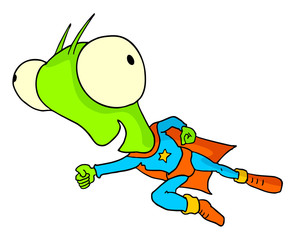 funny hero alien draw