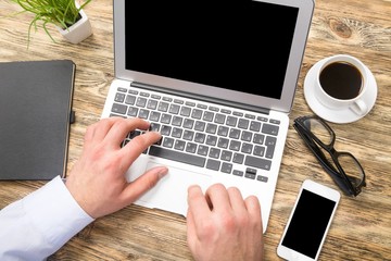 Work. Creative business woman working with computer