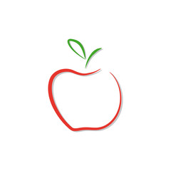 Vector red apple logo isolated.