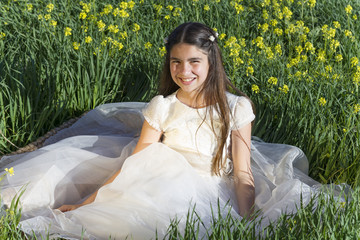 Girl with communion dress