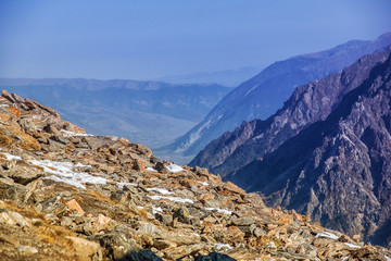 Dombai. Scenery of rockies in Caucasus region in Russia
