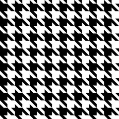 Black & White Houndstooth Check Fabric Pattern Texture