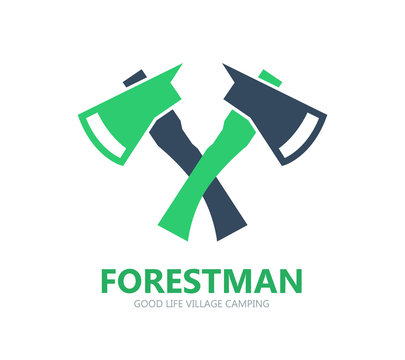 Forest axe logo or symbol icon