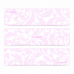 Collection horizontal banners in the style of Baroque . Modern