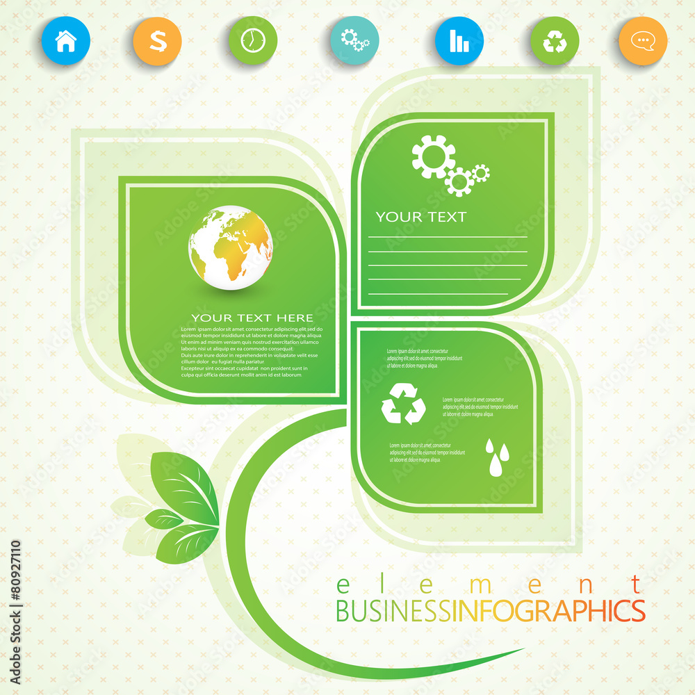 Poster modern infographic network template with place for your text