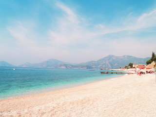Beautiful seascape of mediterranean waters at Fethiye, Turkey
