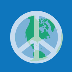 Earth with transparent peace symbol
