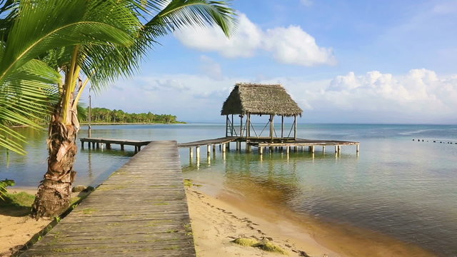 Pier on Boca del Drago beach, Panama