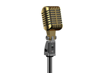 Fototapeta premium golden vintage microphone