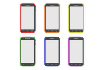 multicolored smartphones