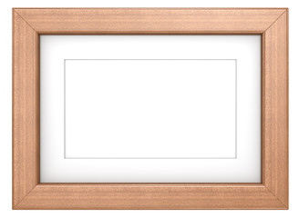 Wooden frame with Passepartout. Mahogany, isolated.