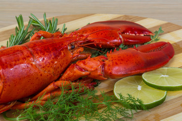 Boiled lobster