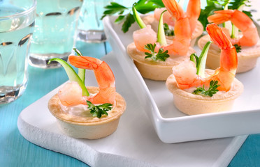 Tartlets with shrimps