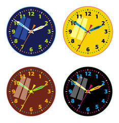 Clock faces isolated on a white background