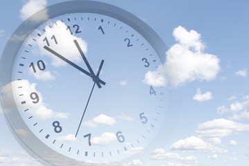 Obraz na płótnie Canvas Clock in sky. Time passing