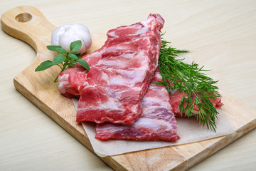 Raw pork ribs