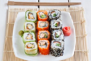 Japanese seafood sushi set