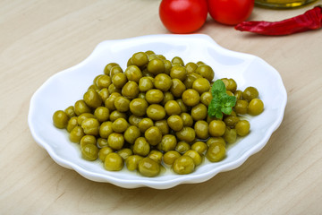 Green canned peas