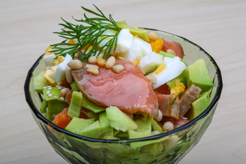 Salmon and avocado salad