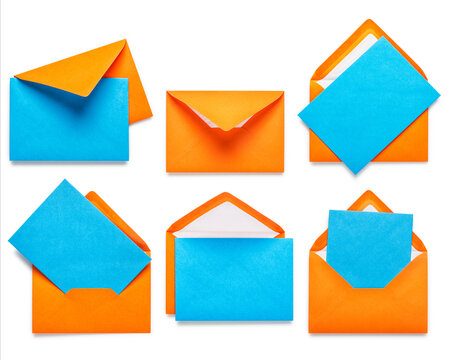 Orange envelopes with card
