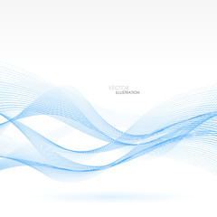 Abstract background with blue lines. Vector Illustration