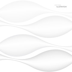 Abstract white waves - data stream concept. Vector Illustration