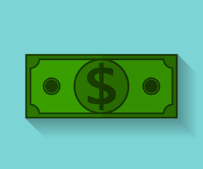 Icon of Dollar. Flat style