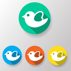 Bird icon flat vector illustration
