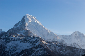 Fototapeta na wymiar Panorama of the Himalayas in Nepal spring